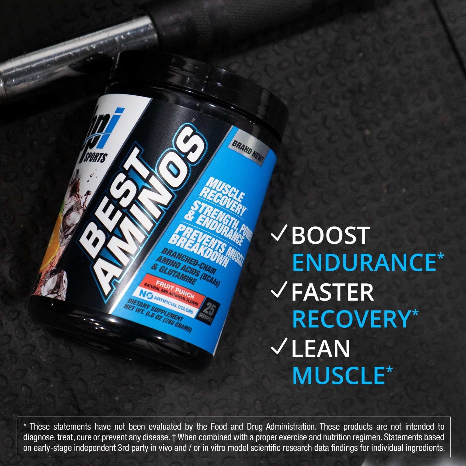 BCAA Amino Acid Powder for Post Workout Recovery & Hydration – Fruit Punch, 25 S