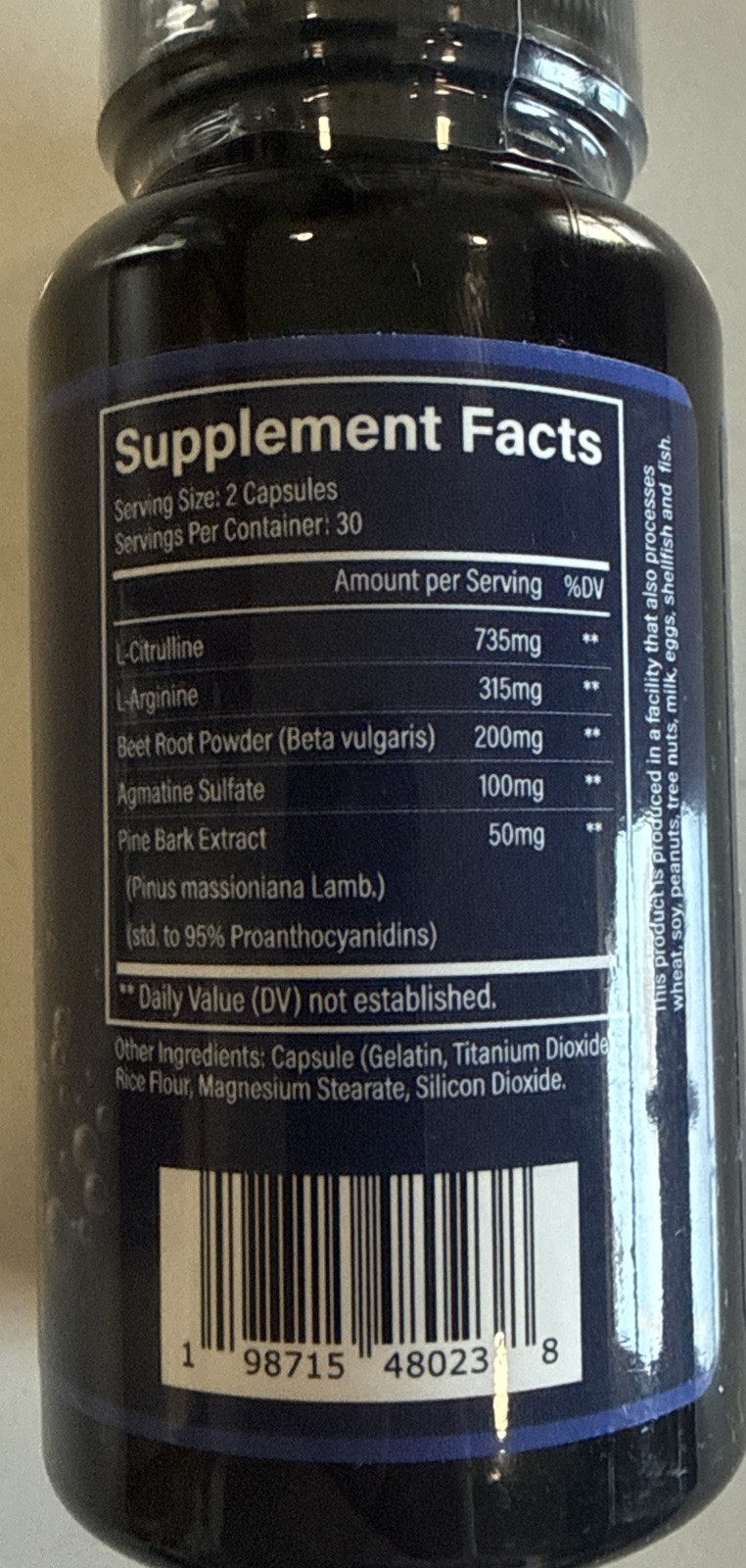 Supplements 4 Warriors Nitric Oxide Booster Supports Circulation 60 Capsules