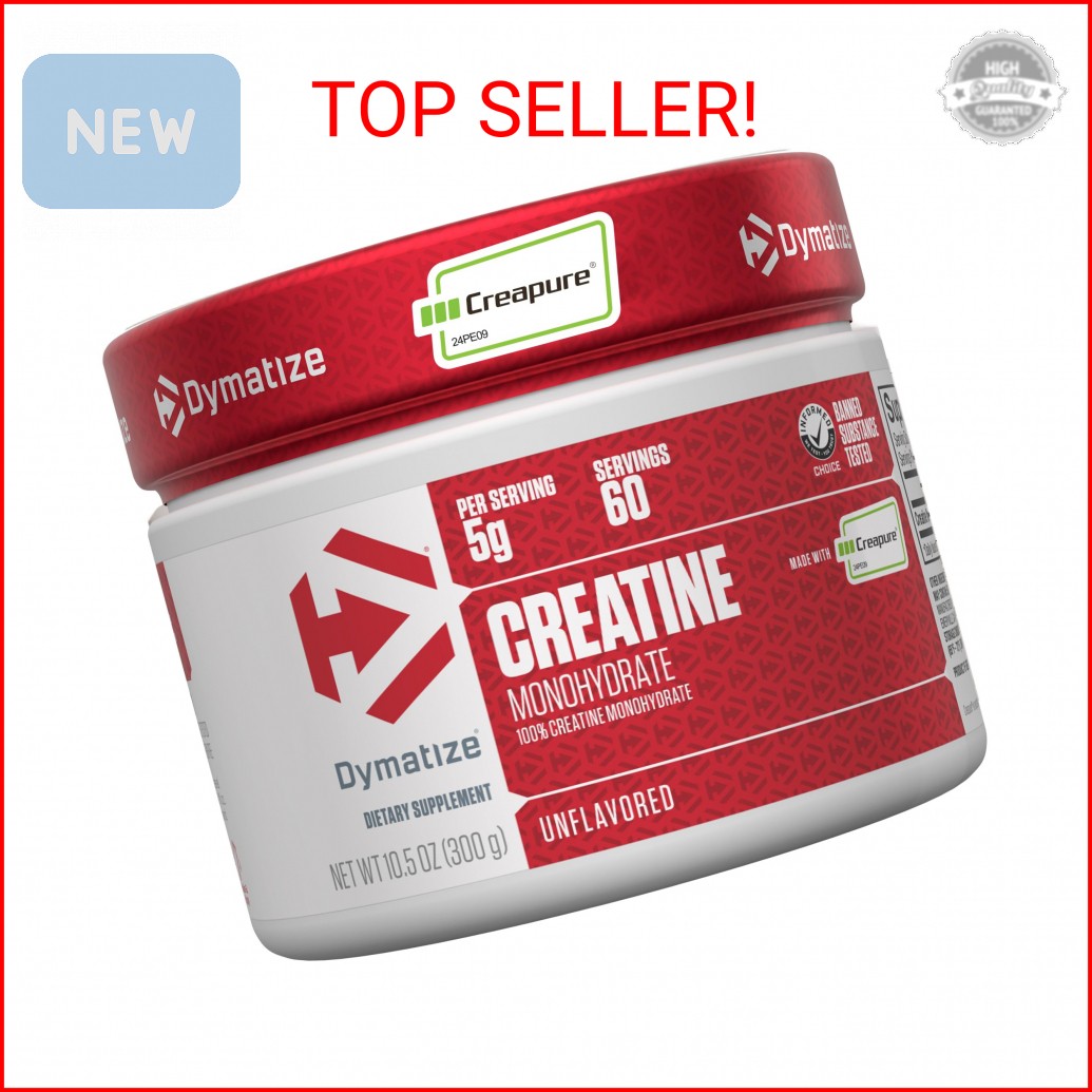 Dymatize 100% Creatine Monohydrate with CREAPURE, 5g Per Serving, 60 Servings (3