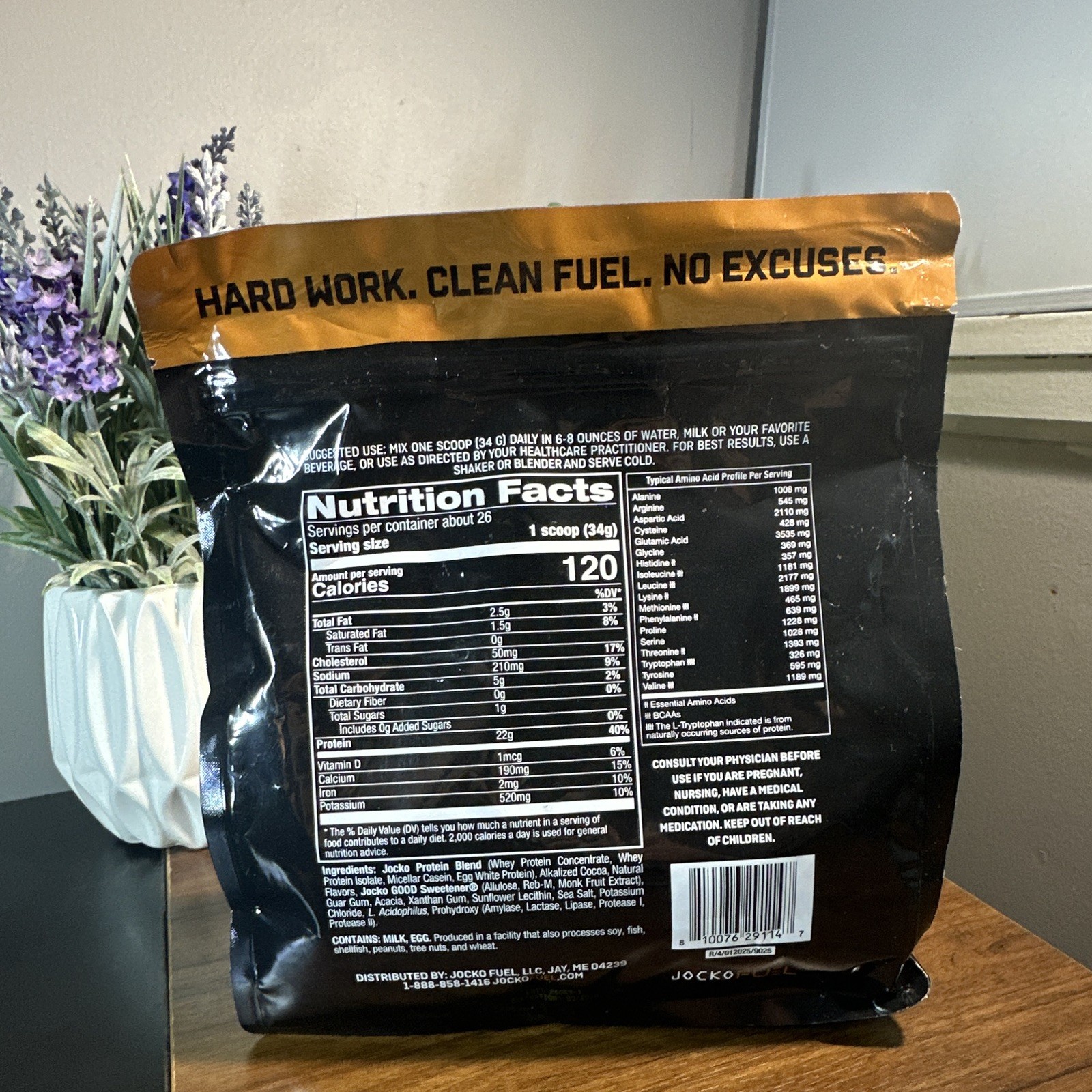 JOCKO Mölk Protein Powder, Chocolate Milkshake, Whey Casein Egg, 32 oz