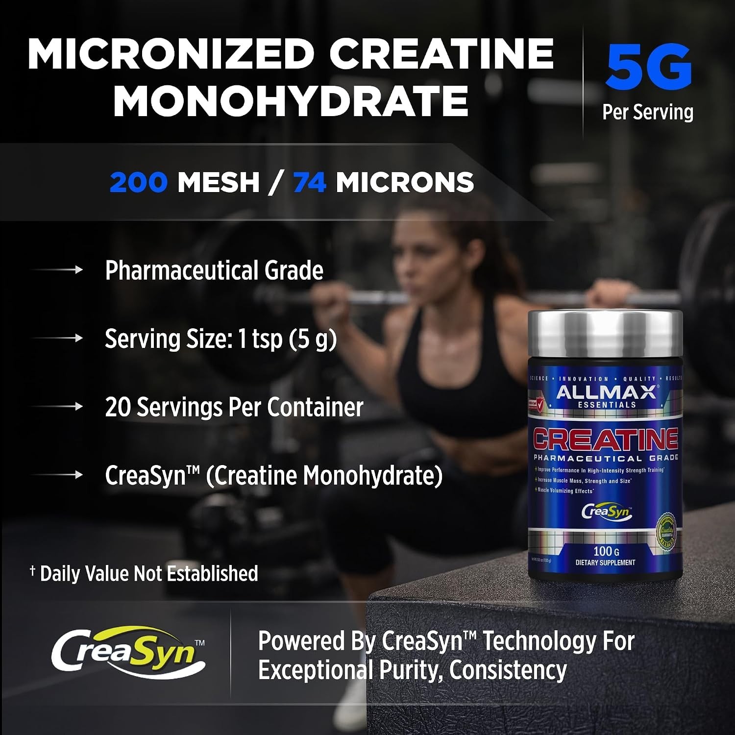 Creatine Monohydrate Powder (100g) – Clean, Unflavored Supplement for Workouts