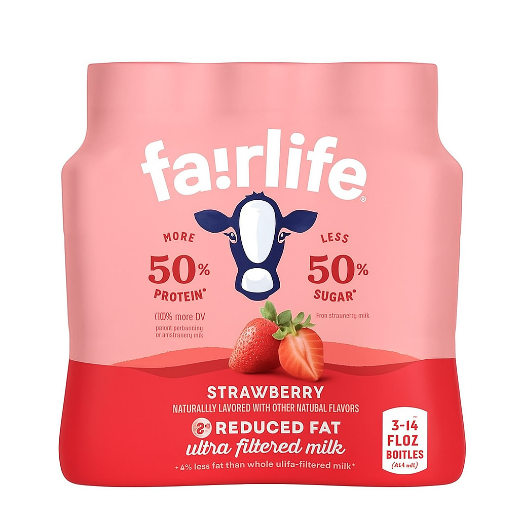 Fairlife 2% Ultra-Filtered Milk Strawberry – High Protein 23g – 14 Fl Oz 3pack