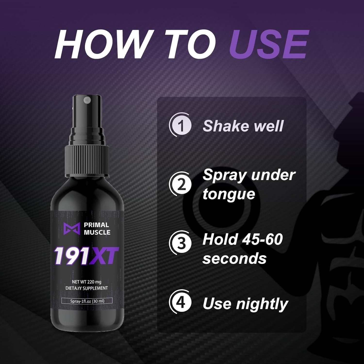 Primal Muscle 191xt Muscle Support Recovery Spray | Plant-Based | 30-Day Supply