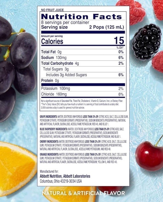 Pedialyte Freezer Pops Oral Electrolyte Solution Natural Assorted Flavors 16ct