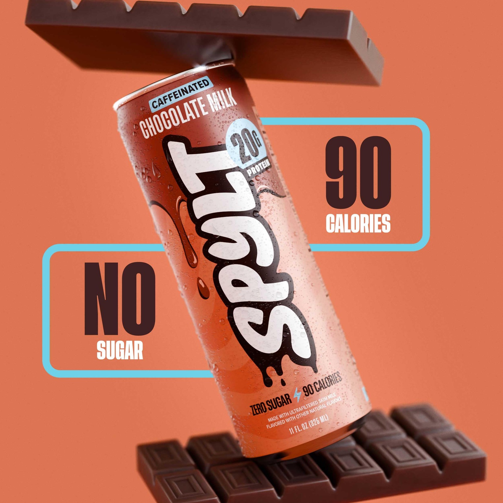 Spylt High Protein Chocolate Milk with 60mg Caffeine & 132 Fl Oz (Pack of 1)