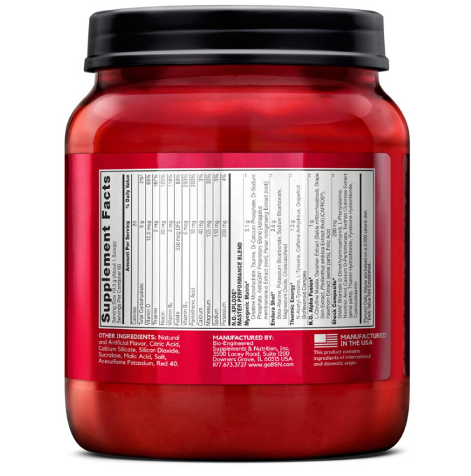New Pre Workout N.O.-XPLODE, Fruit Punch 60 Servings with Creatine & Energy