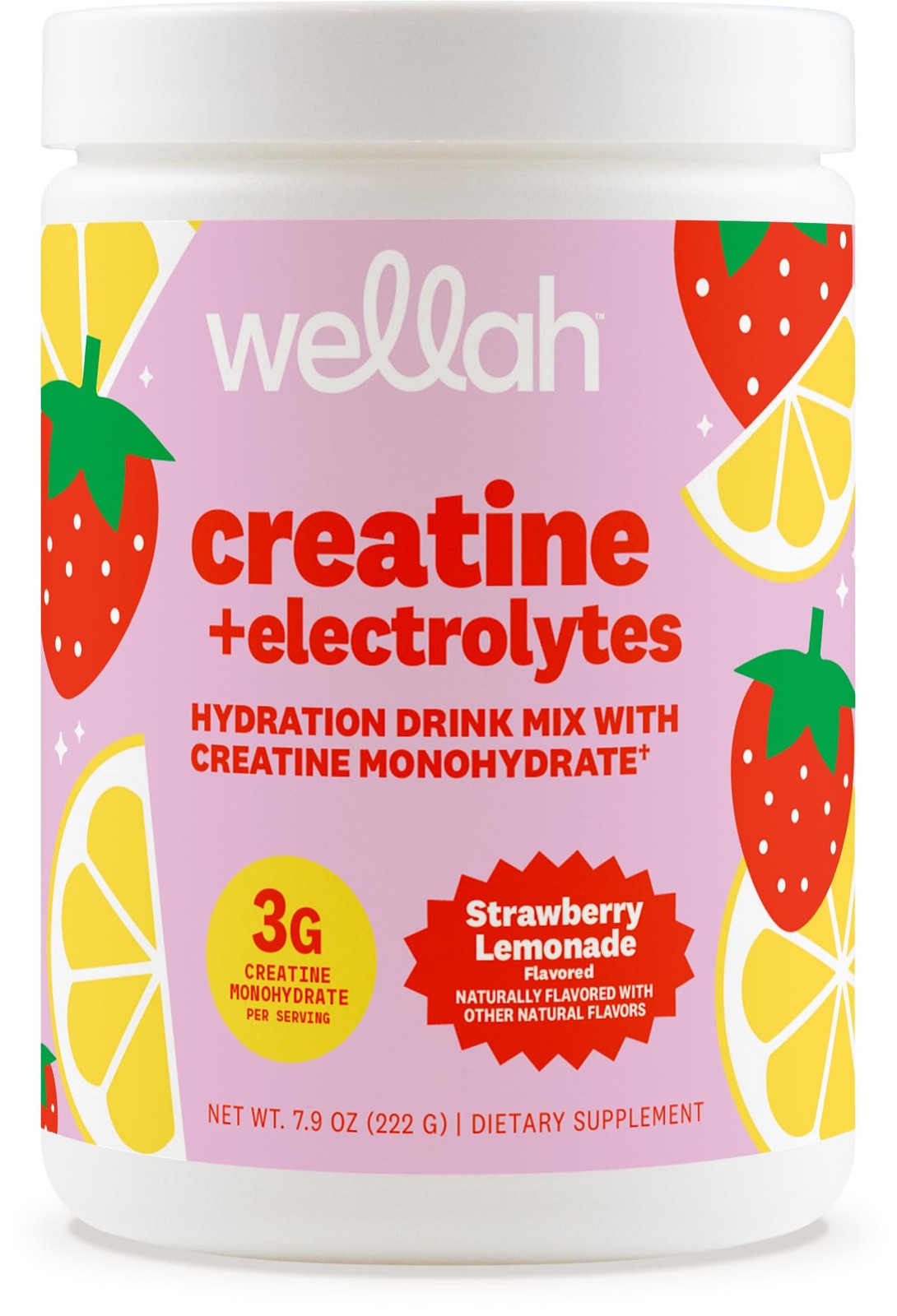 Creatine + Electrolytes Powder (Strawberry Lemonade) 30 Servings – Hydration …