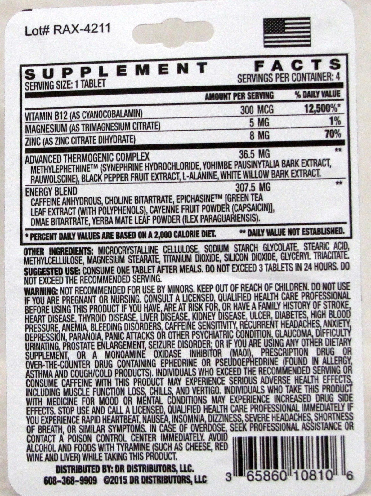 Rapid Action Extreme 2 Way Lasting Energy Boost Metabolism 6 packs 24 pills Max
