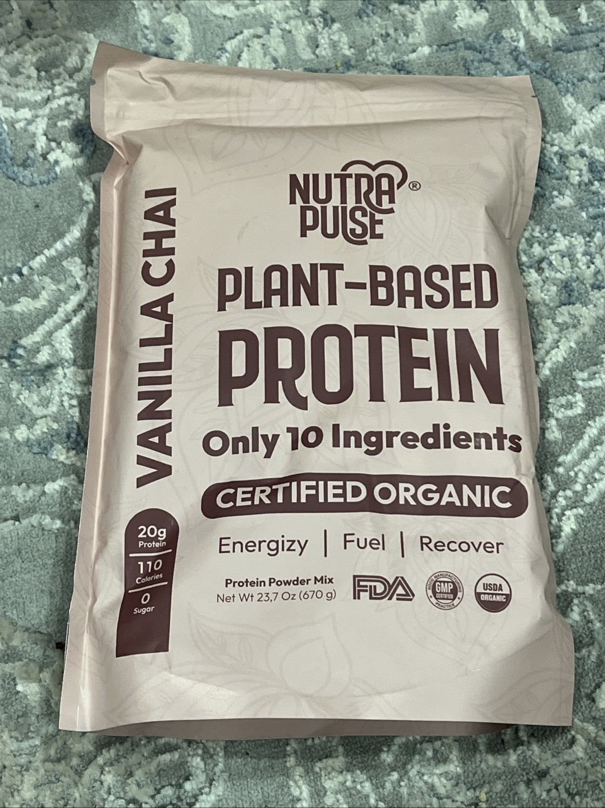 Nutra Pulse Plant Based Protein Powder Vanilla Chai. 23.7oz Exp 01/26