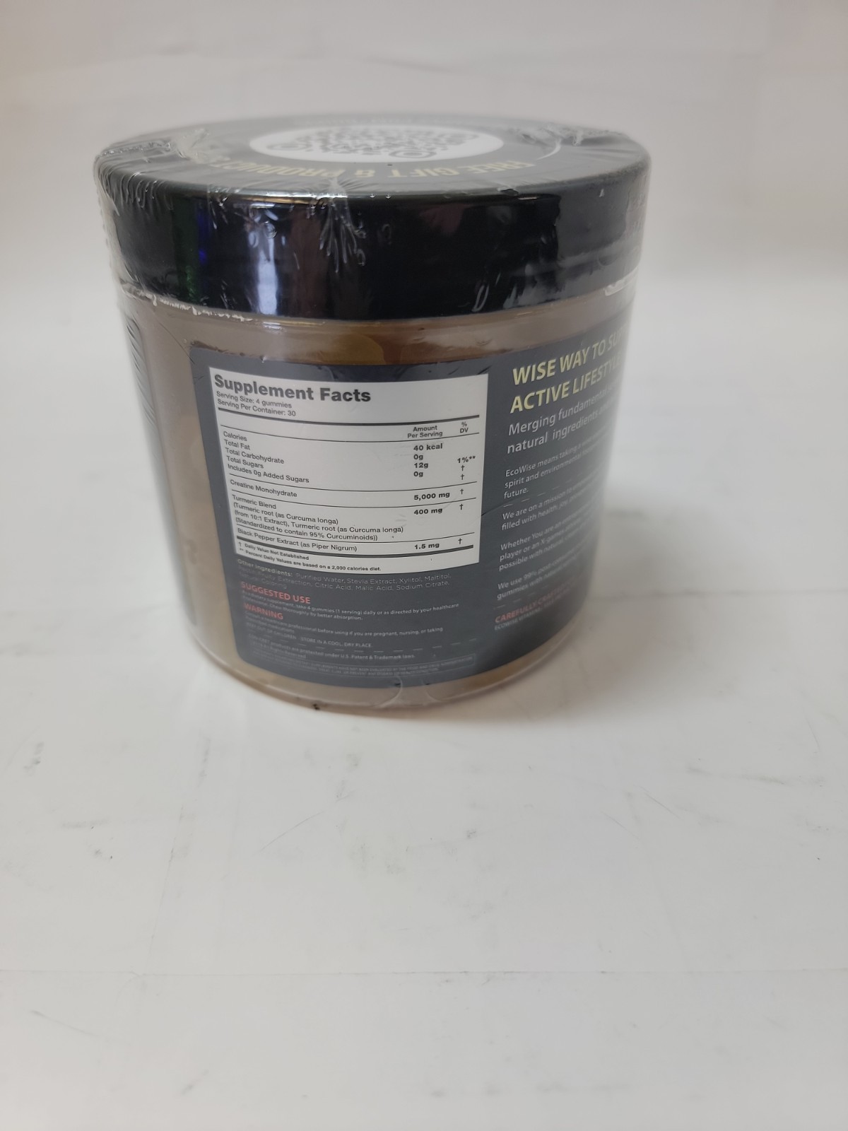 EcoWise Creatine Monohydrate Gummies Mango 5000mg 120ct Exp 03/18/2027 New