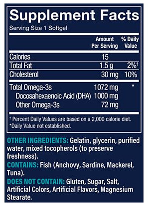 DHA Omega Fatty Acids for Cognitive & Visual Support – 1,000 MG (60 Softgels)