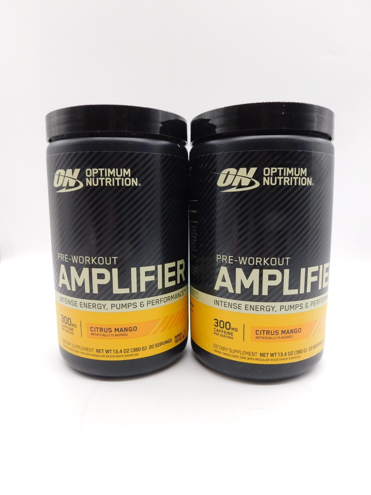 2- Optimum Nutrition Pre-Workout Amplifier Citrus Mango, 40 Servings Total, 9/26