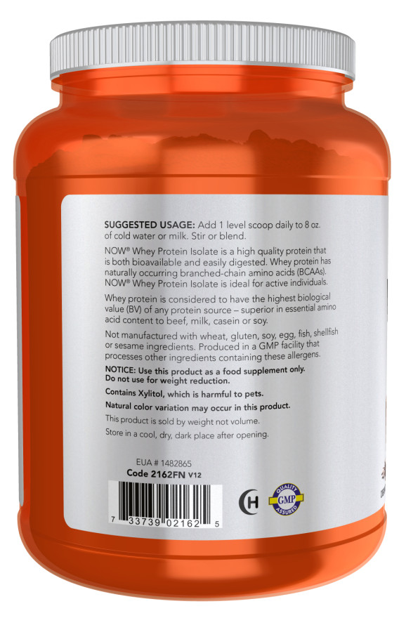 NOW Sports Whey 25g Protein Isolate 1.8lbs (Creamy Chocolate)