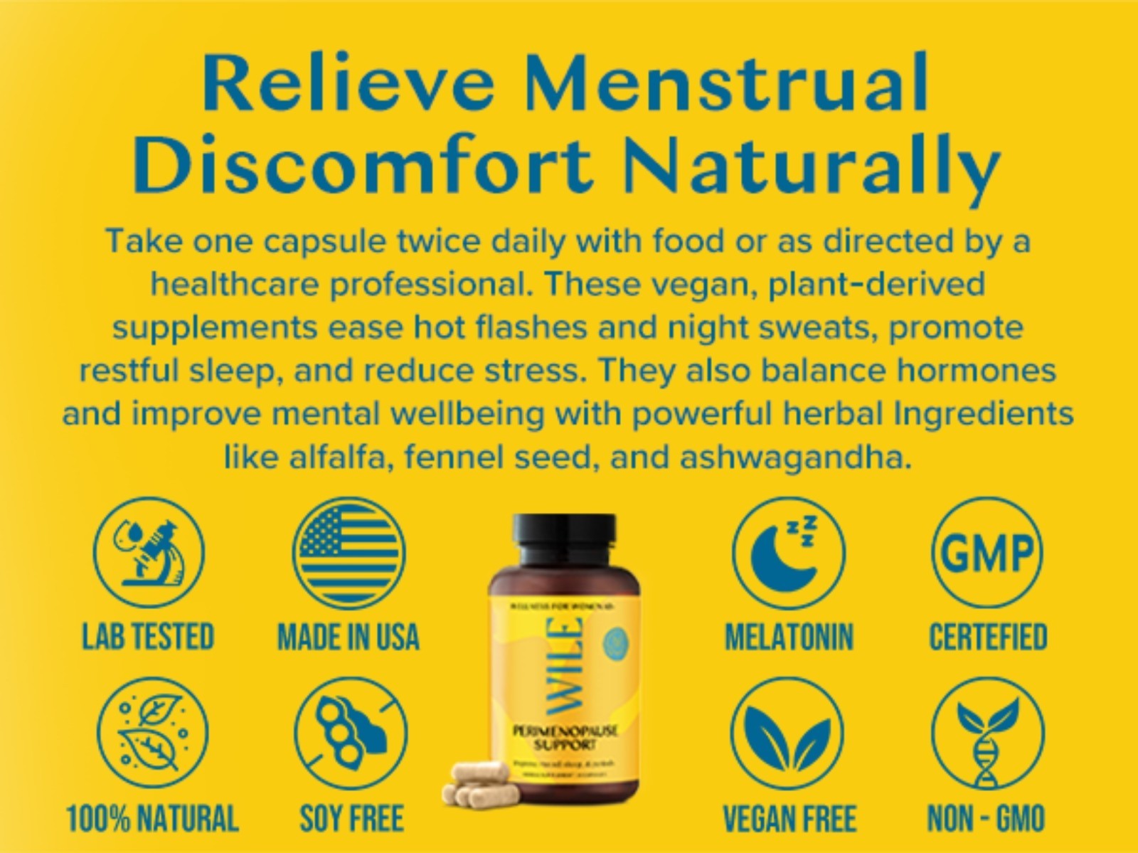 WILE PERIMENOPAUSE SUPPORT Mood & Sleep 60 Capsules (30 Servings) BEST BY 08/26