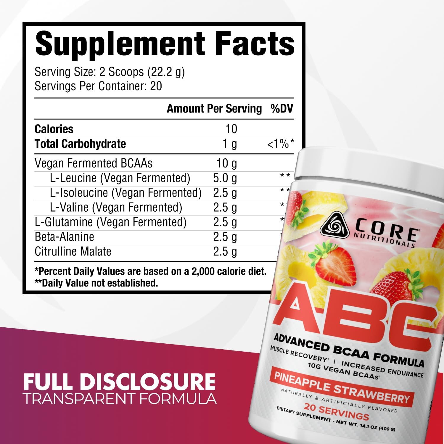 ABC Advanced BCAA Supplement | Amino Acid Recovery Blend | with Glutamine, Beta