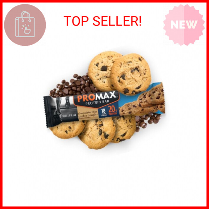 Promax Protein Bar, Chocolate Chip Cookie Dough, 20g High Protein, Gluten Free,