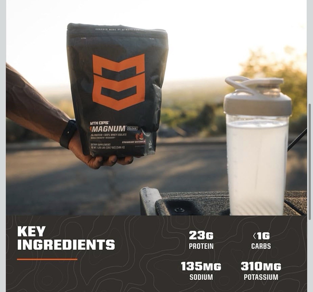 MTN OPS Magnum Clear 100% Whey Protein Powder Isolate 23g Per Serving Low Carb