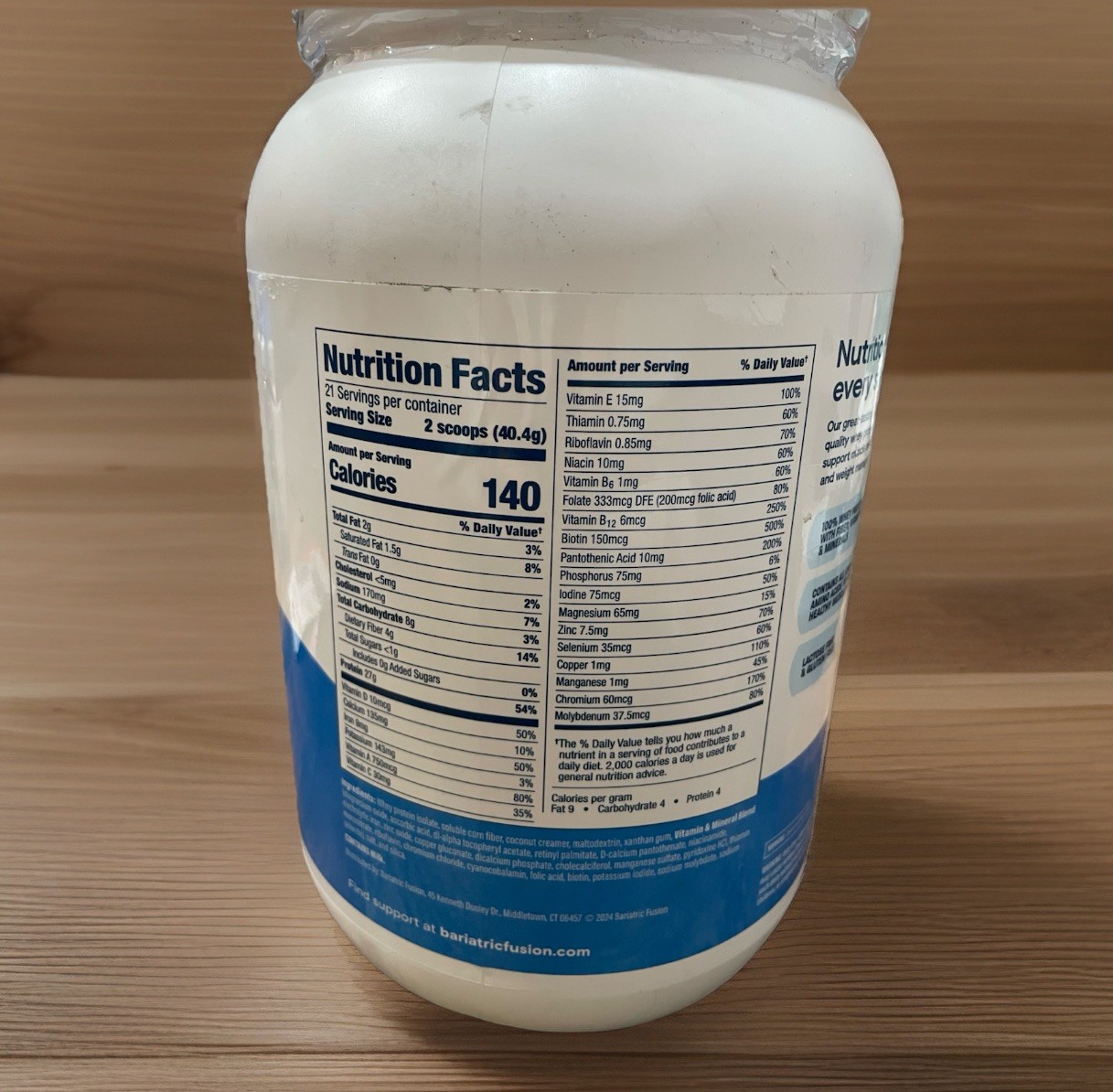 Bariatric Fusion Unflavored Meal Replacement 27g Protein 30 Ounce Exp 9/26