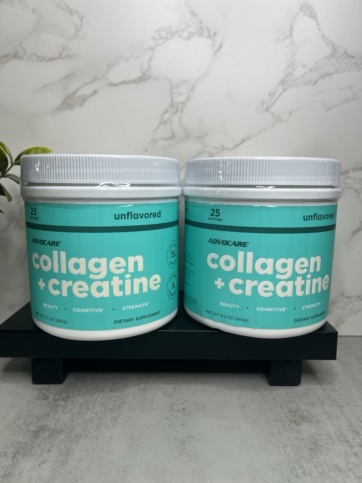 AdvoCare Collagen + Creatine Powder Unflavored TWO PACK 9.3oz 25 Serv Exp 12/26