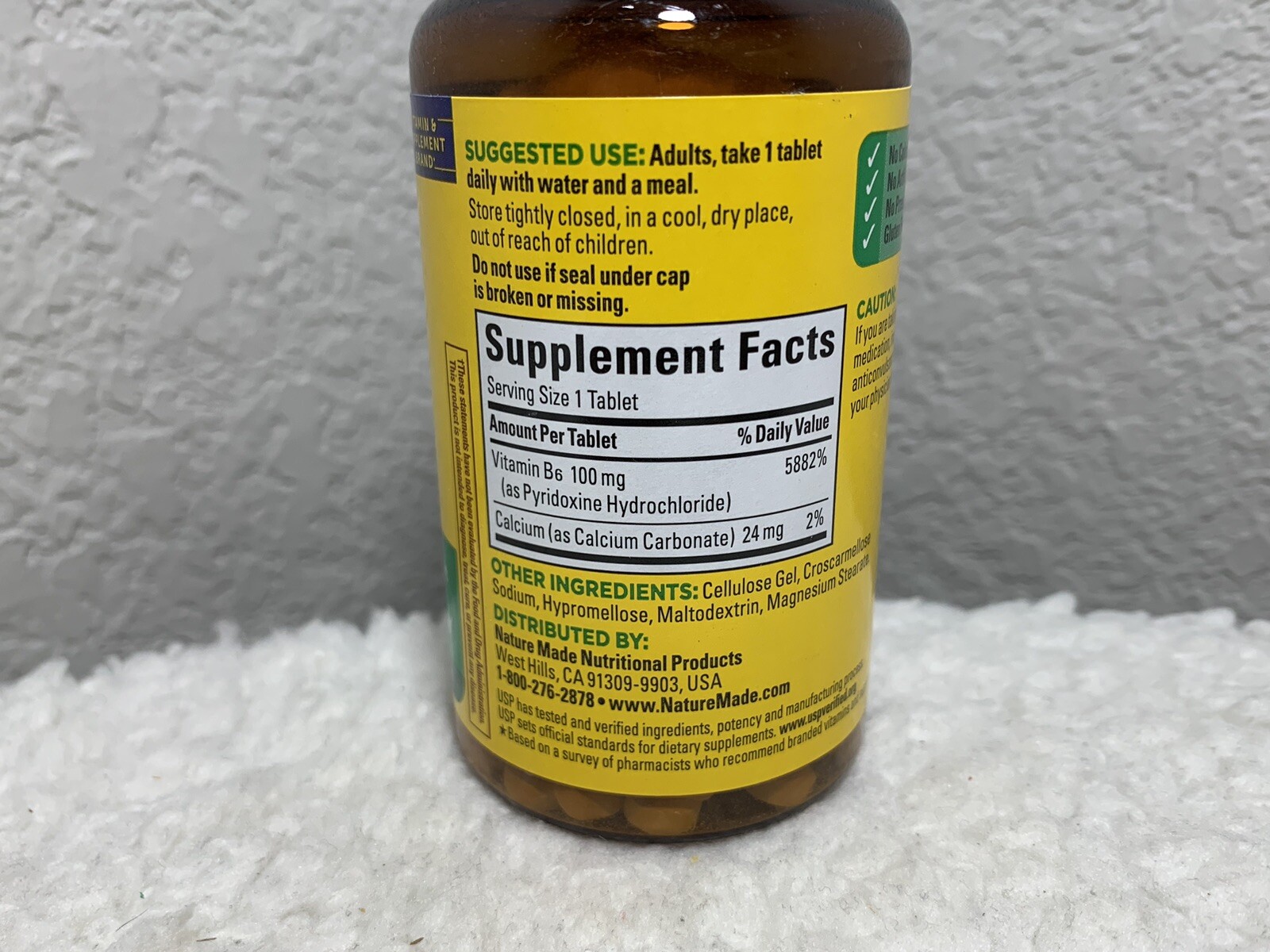 (2-Pack) Nature Made Vitamin B6 100mg Support Nervous System 100Ct Tablets