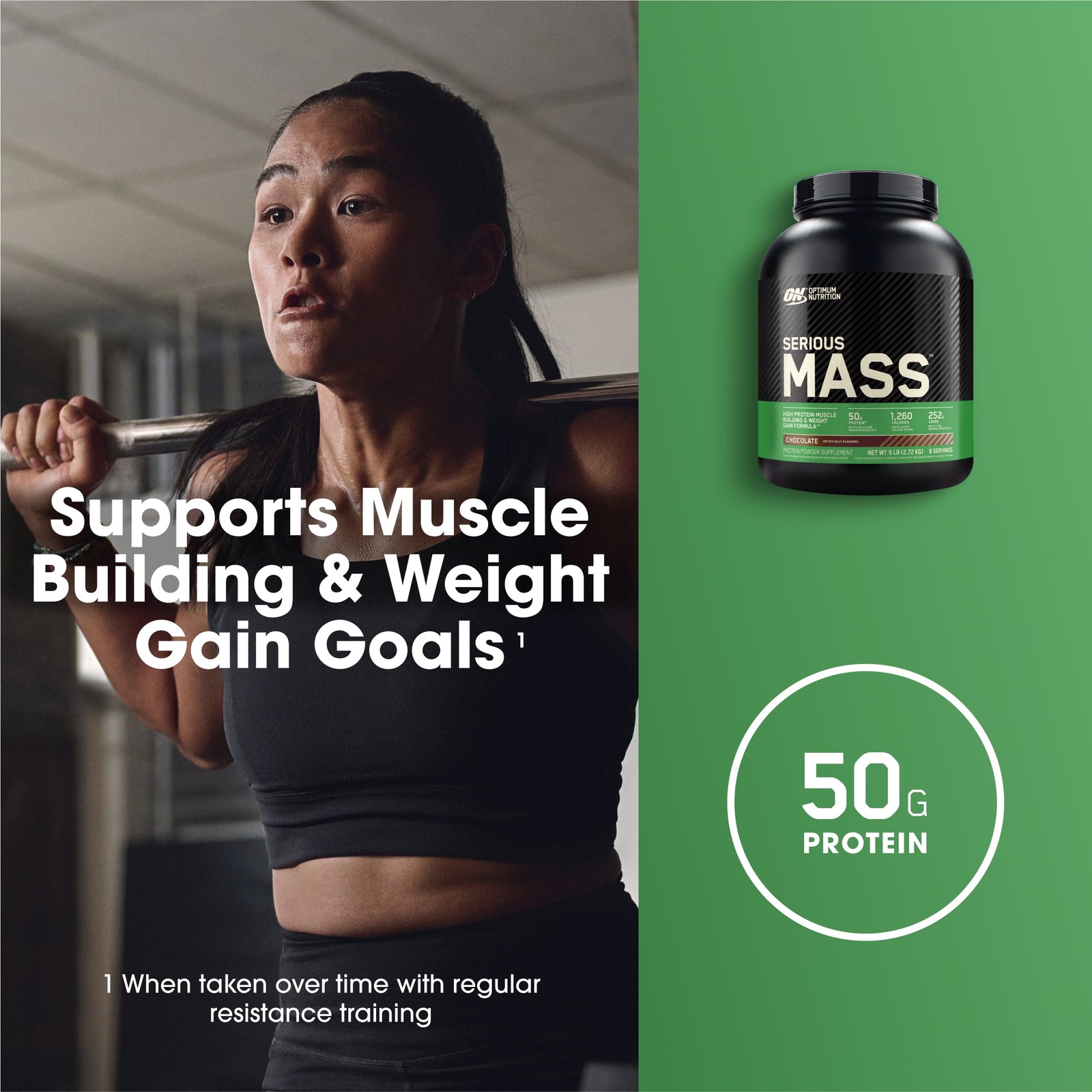 Optimum Nutrition Serious Mass, Chocolate, Weight Gainer Protein Powder