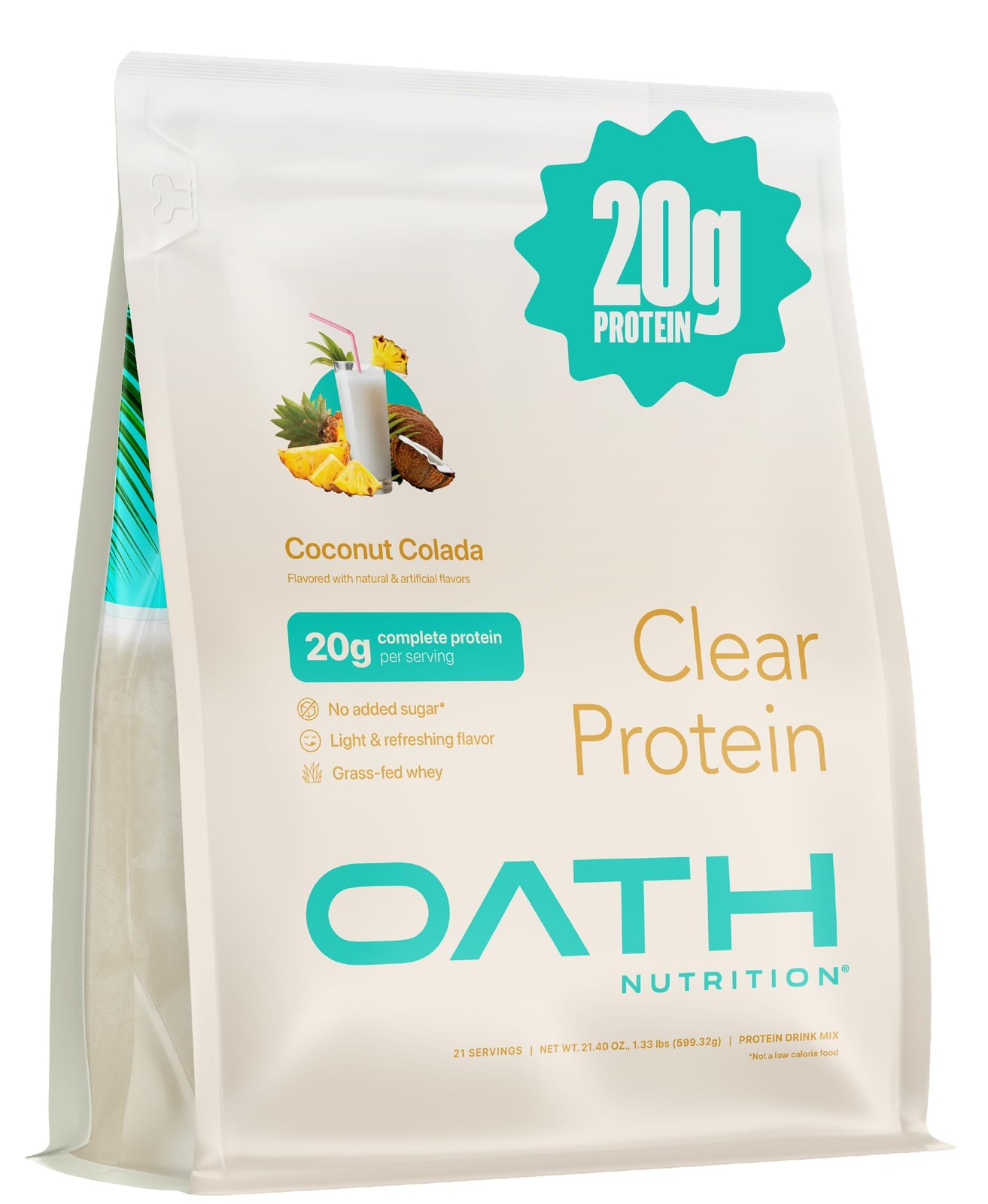 Clear Whey Isolate Protein Powder, Coconut Colada, 20g Complete Protein per S…