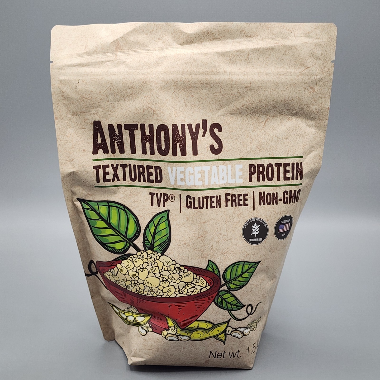 Anty’s Textured Vetable Protein, TVP, 1.5 lb, Gluten Free, Vegan – NEW
