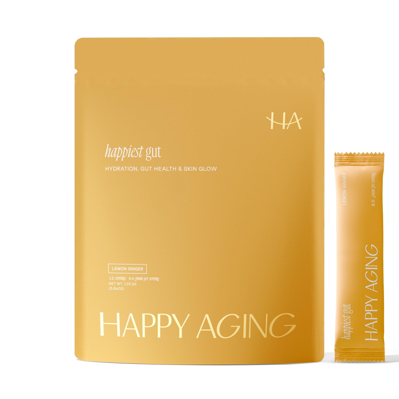 Happy Aging Happiest Gut Hydration Powder Electrolytes Probiotics Dual