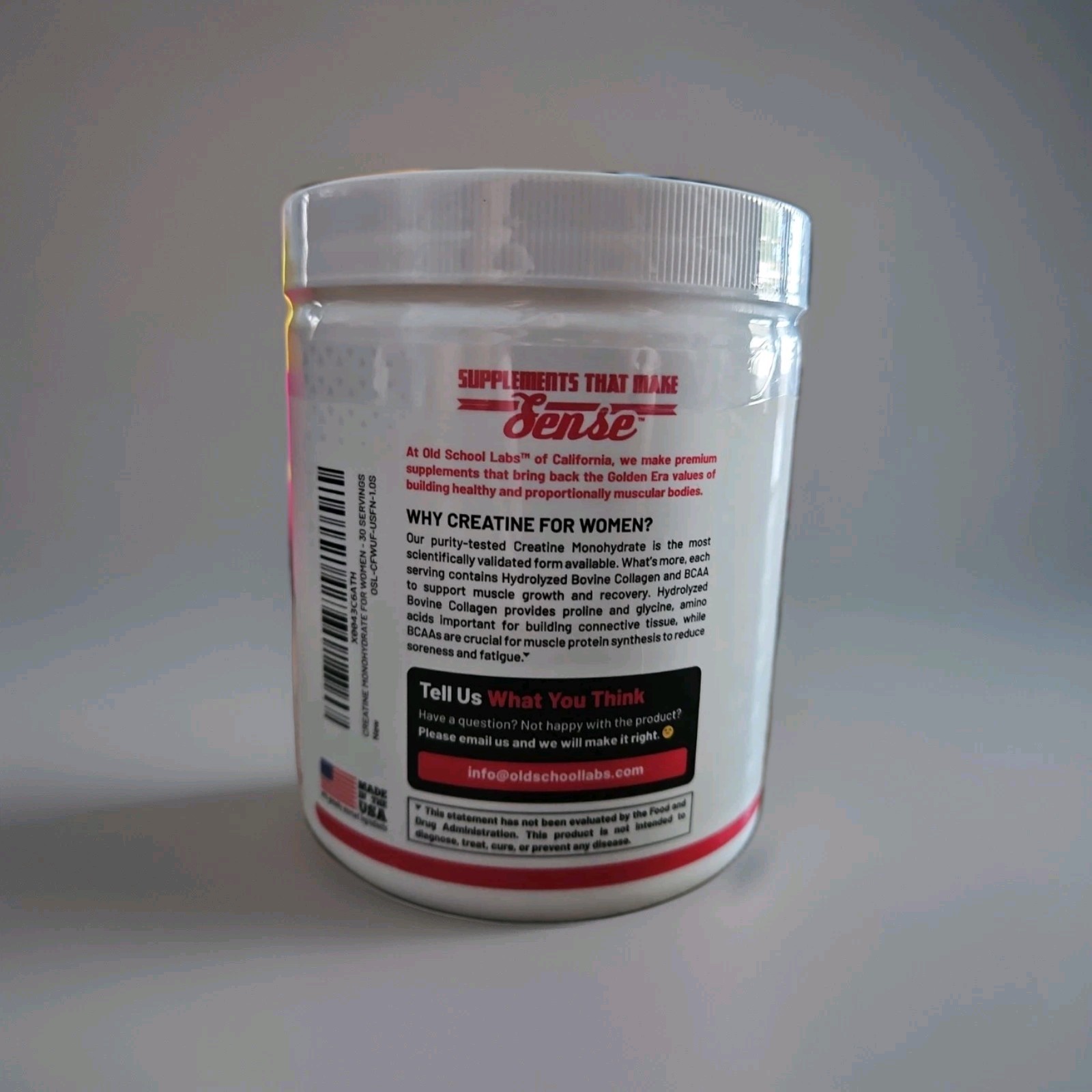 Creatine Monohydrate 5000mg for Women 2g Collagen & 1g BCAA – 240g (30 Servings)
