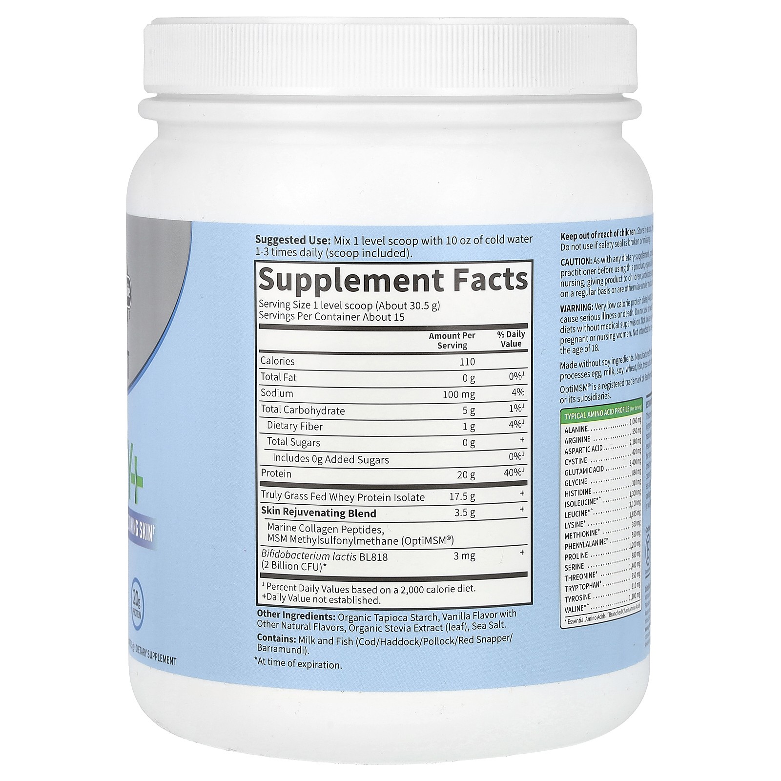Sport, Grass Fed Whey+, Vanilla, 1 lb 0.14 oz (457.5 g)