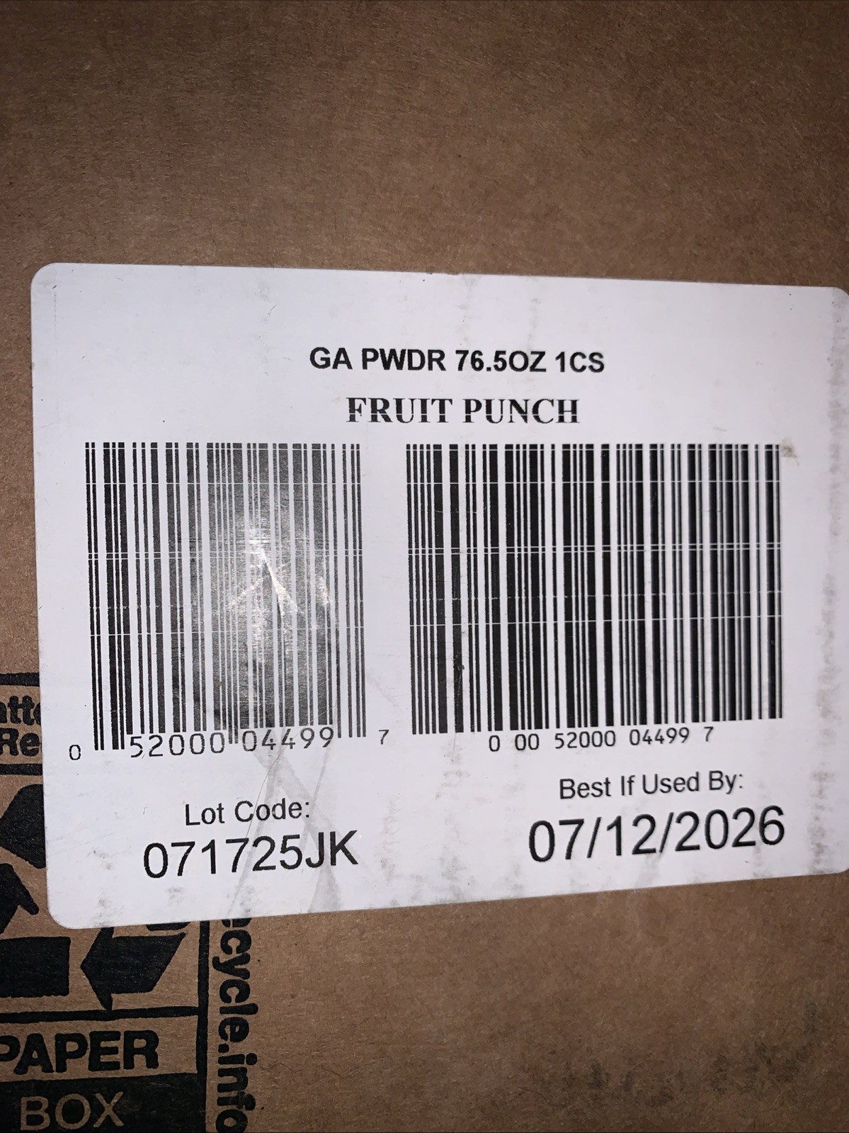 Gatorade Thirst Quencher Powder, Fruit Punch, 76.5 oz Canister Makes 9 Gallons