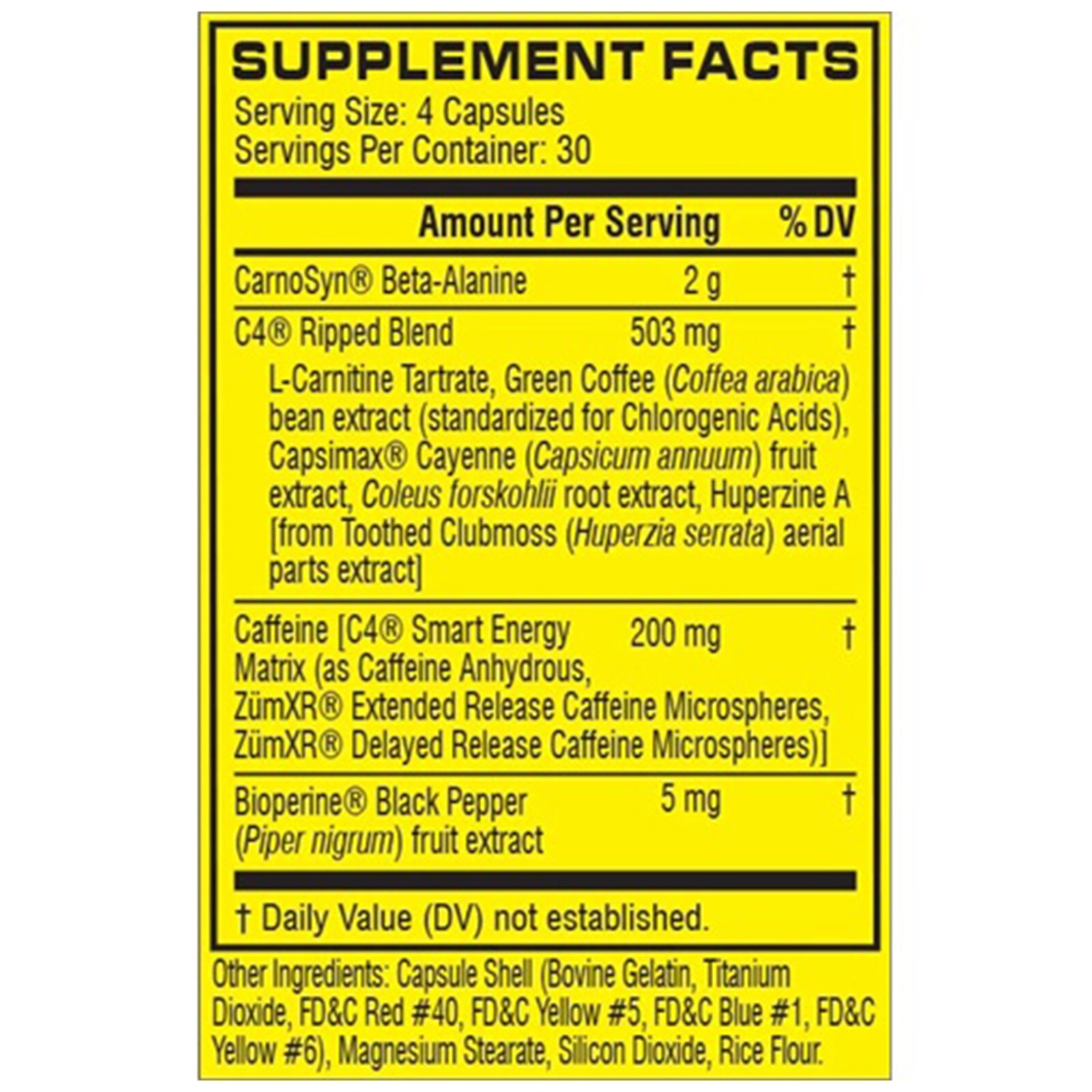 Cellucor C4 Ripped ID Series 120 Capsule Pre-Workout **GNC EXCLUSIVE**
