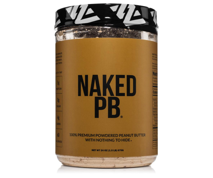Naked PB 1.5 LB Powdered Peanut Butter – Vegan, No Salt/Sugar, 45 Servings
