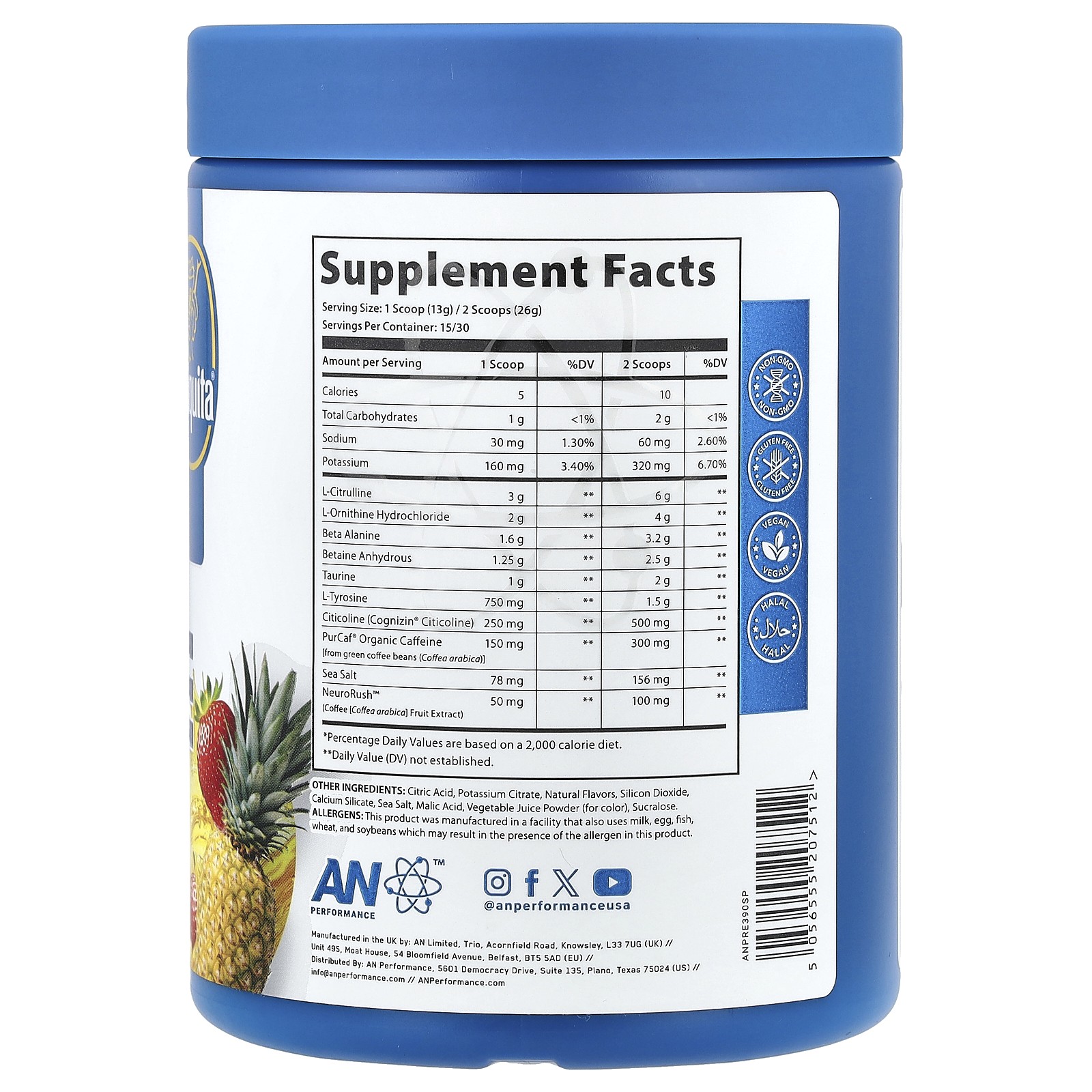 Pre-Workout, Pineapple Strawberry, 13.75 oz (390 g)
