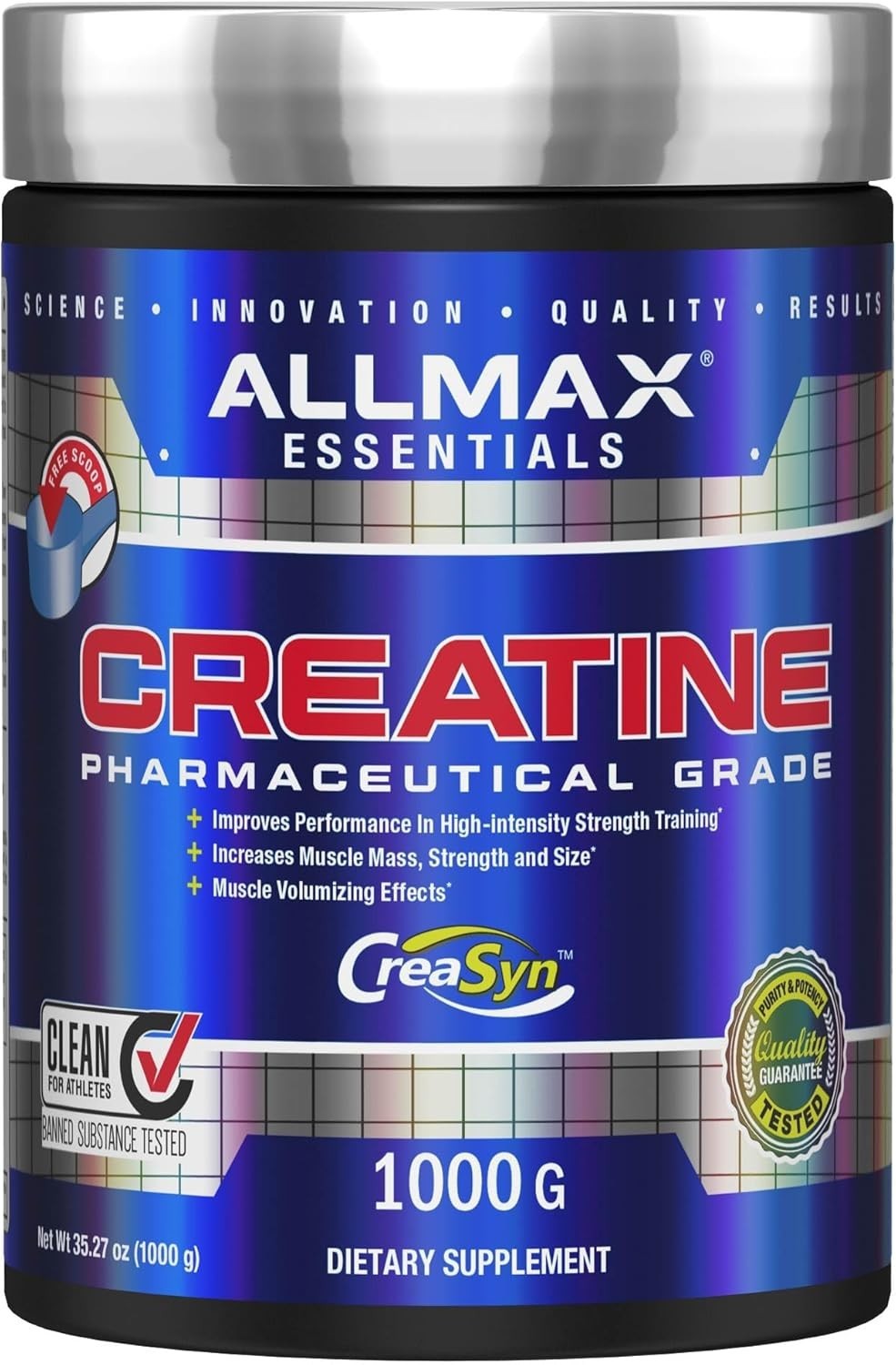 Micronized Creatine Powder – Unflavored & Clean Supplement | 200 Servings, 1000g