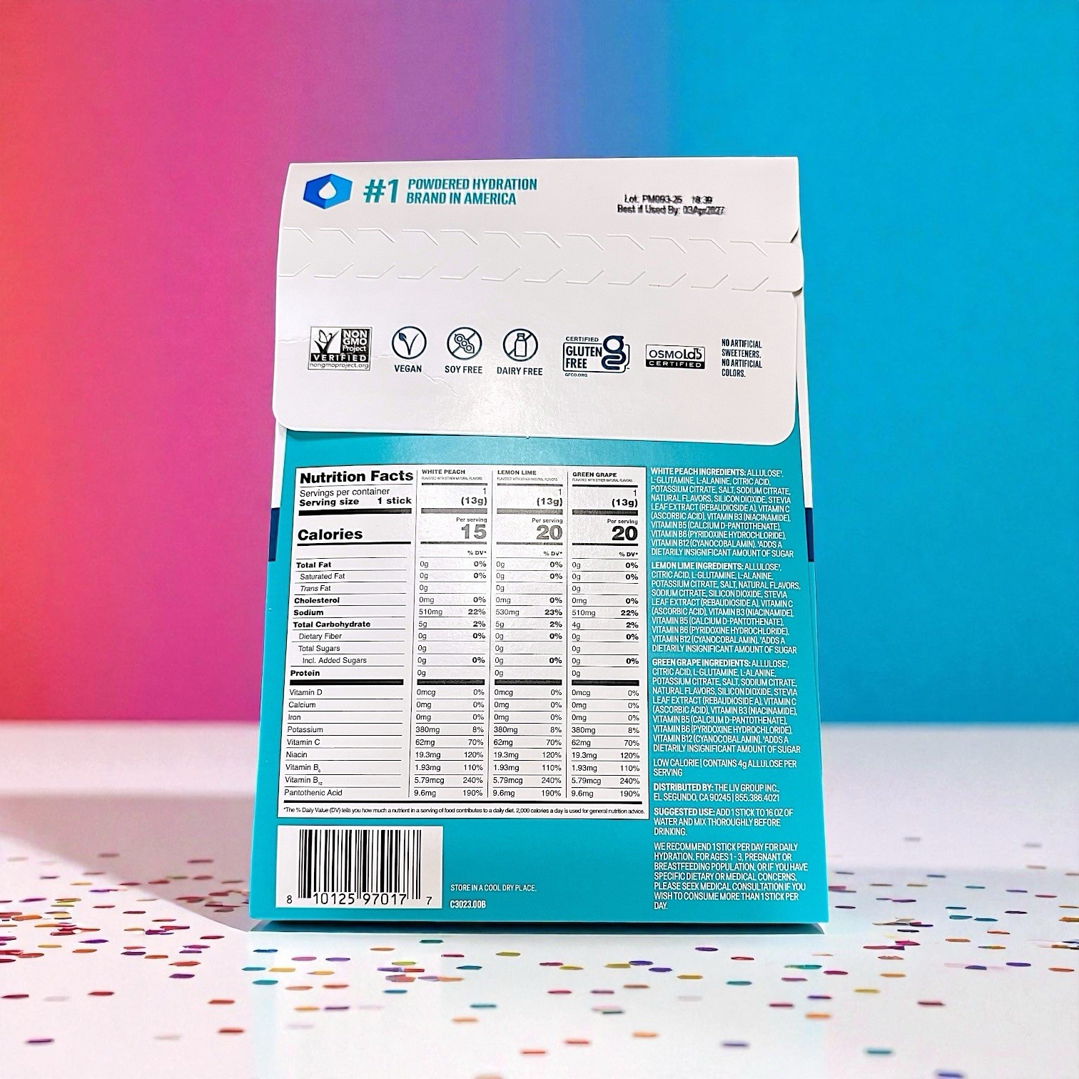 LIQUID IV Hydration Multiplier Sugar-Free 3 count sample pack 0.45 OZ EACH NEW