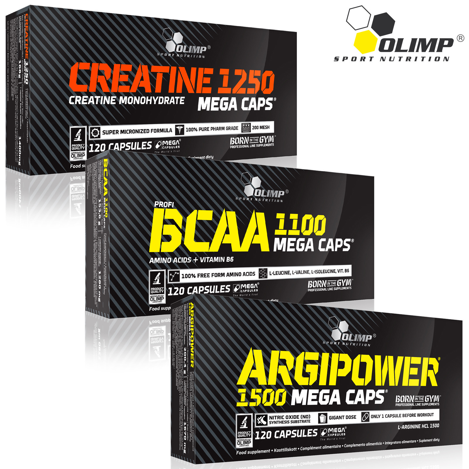 Creatine Monohydrate + BCAA + Argipower 90/180 Caps. Anabolic L-Arginine Pump