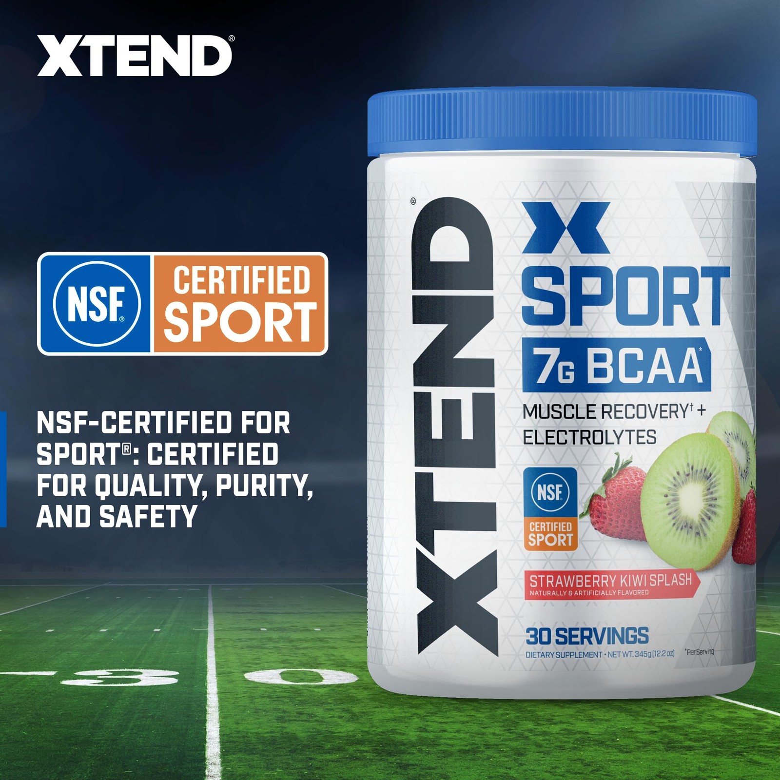 XTEND Sport BCAA Powder 12.2 Ounce (Pack of 1), Strawberry Kiwi Splash