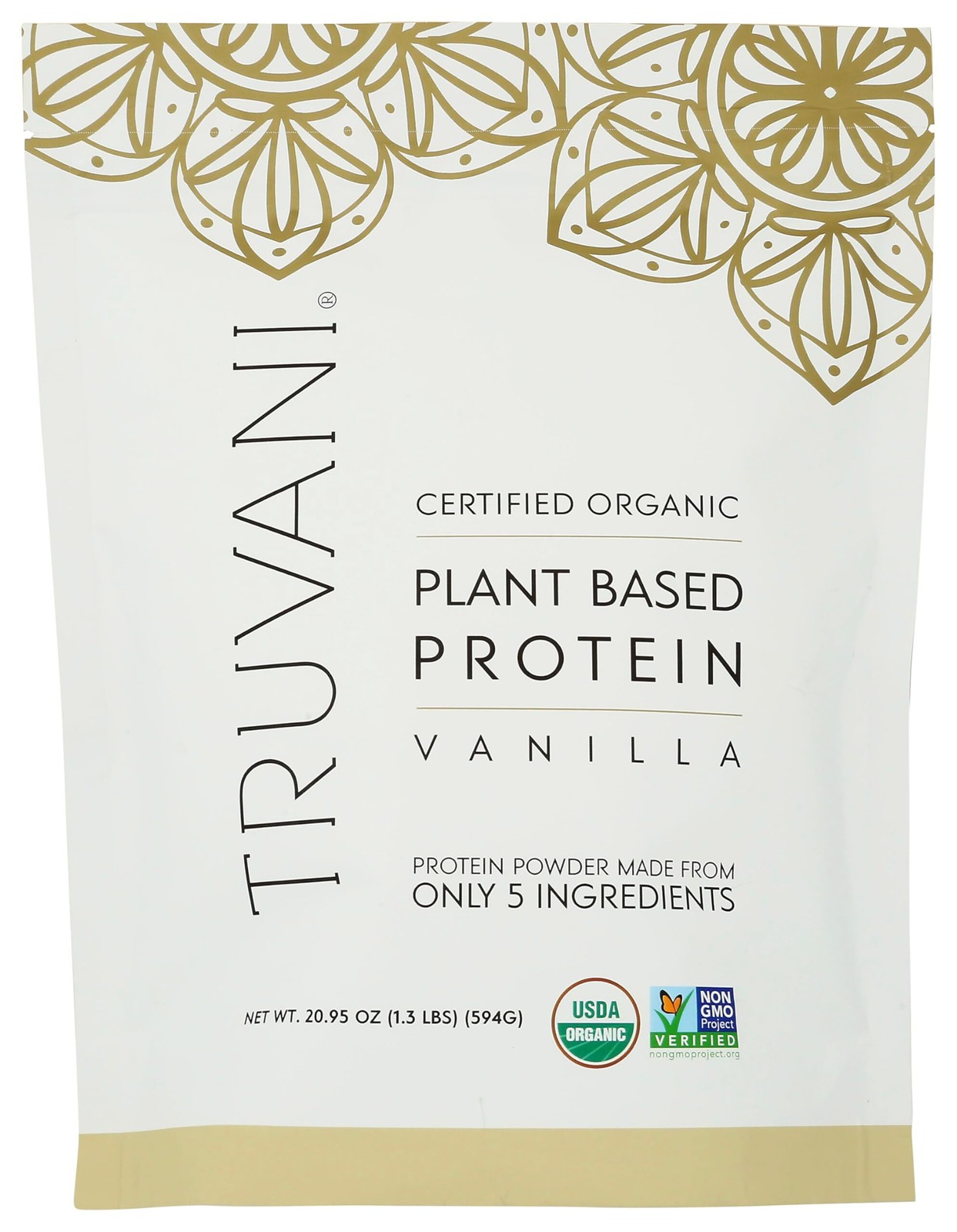 10/27 Truvani Plant Based Protein Powder, Vanilla, 20 Servings