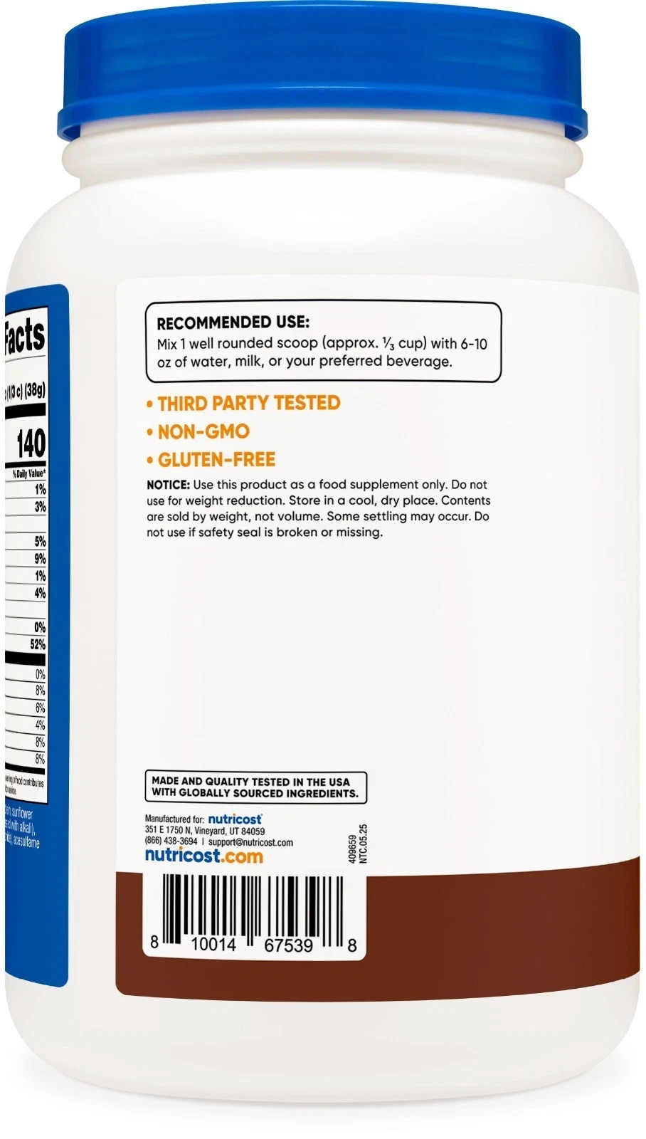 Nutricost Whey Protein Isolate (Chocolate) 2LBS exp 12/2026