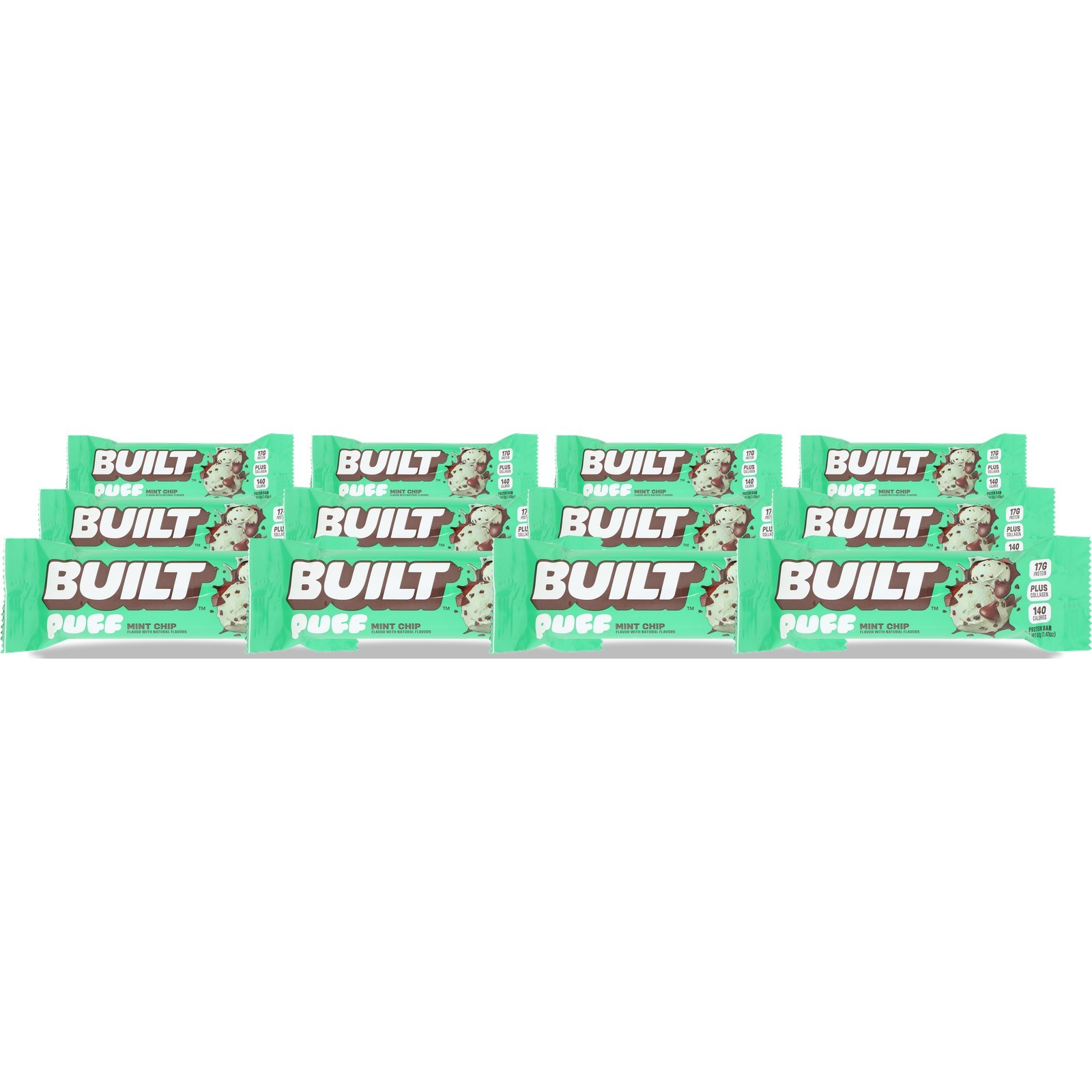 Built Puff Mint Chip Protein Bar 1.41 Oz Flavor 17G 12 Pack