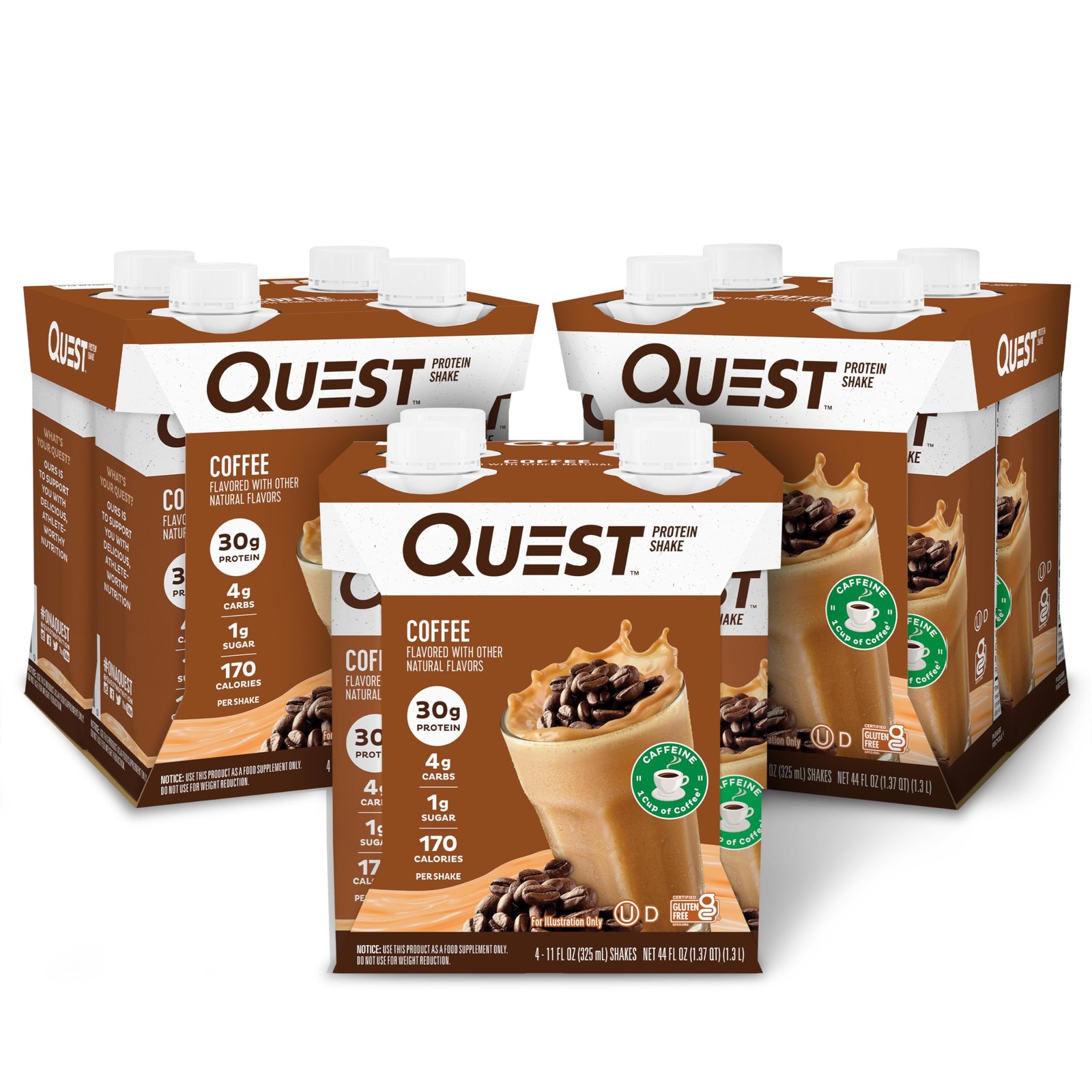 Quest Nutrition Ready to Drink Coffee Protein Shake, 132 Fl Oz (Pack of 1)