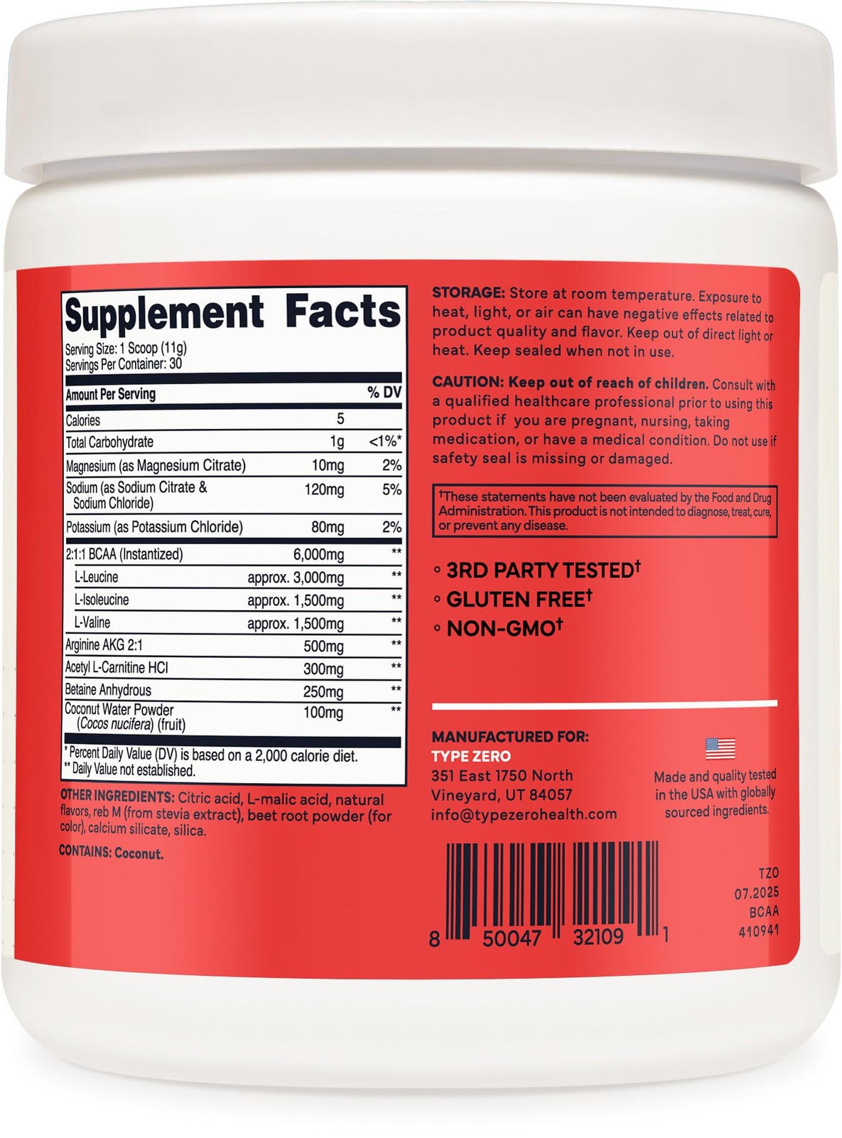 Zero Ultra Clean Vegan BCAA + Electrolytes (Tropical Fruit Punch | 6G) 2:1:1 …