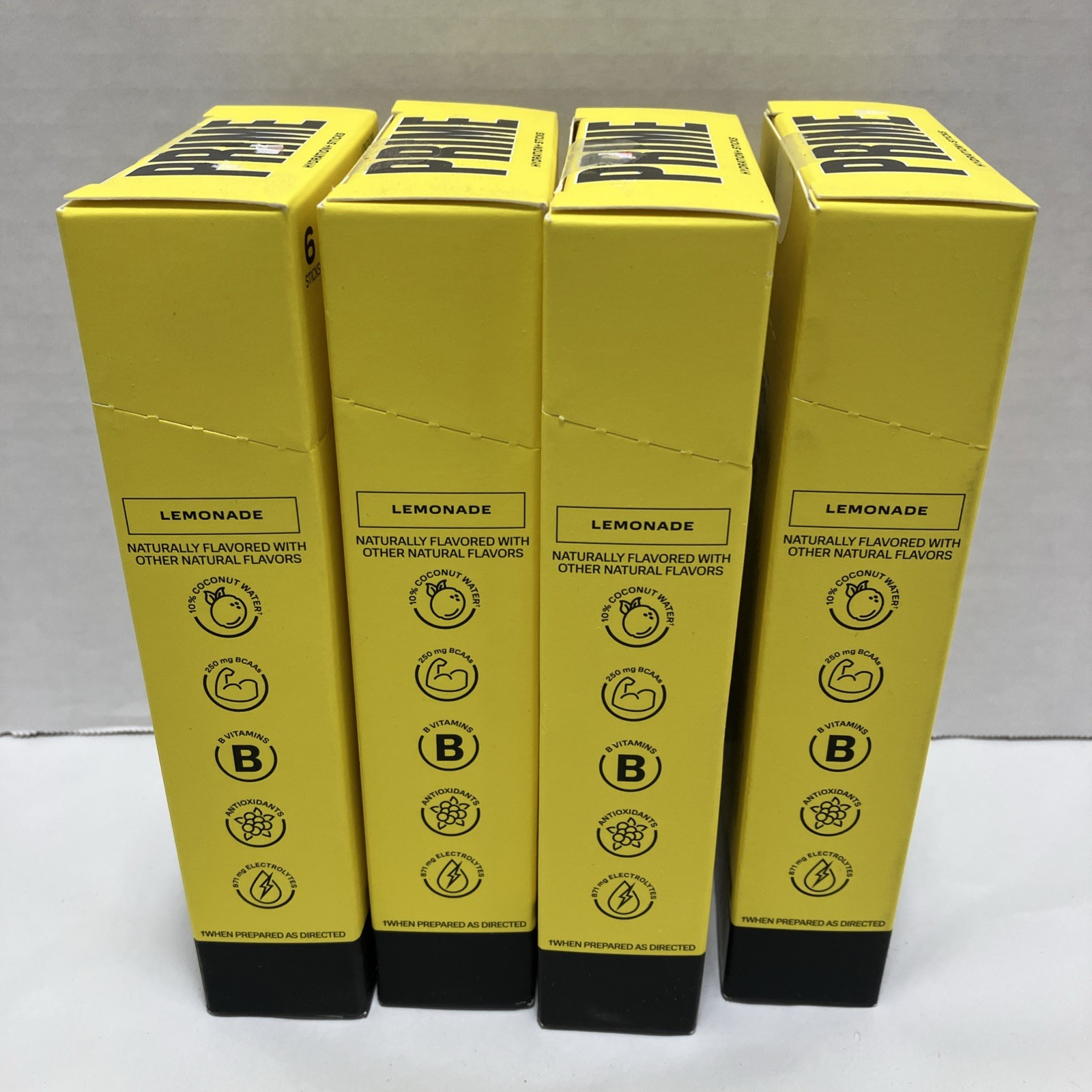 4 Prime Electrolyte Hydration Drink Mix Sticks Lemonade 24 Packs Zero Add Sugar