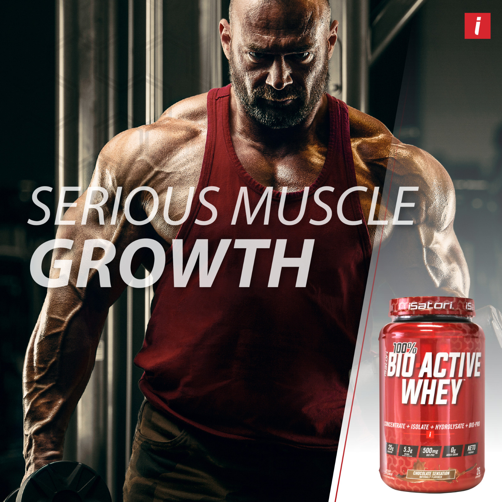 100% BIO-ACTIVE WHEY PROTEIN for Strength-Muscle-Recovery – Choc / 26 Servings