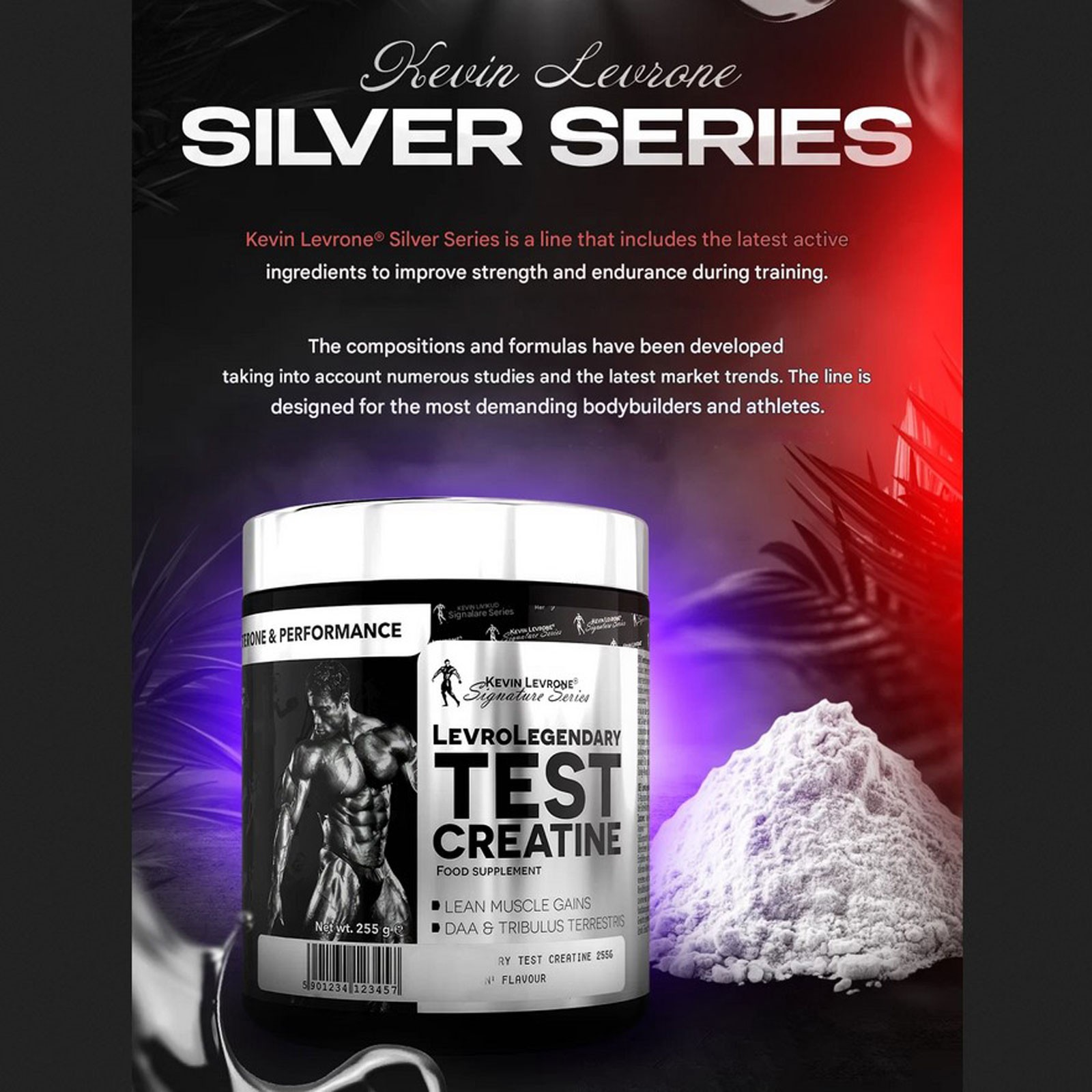 LEVROLEGENDARY TEST CREATINE 255g – Muscle Strength Testo Booster Tribulus & DAA