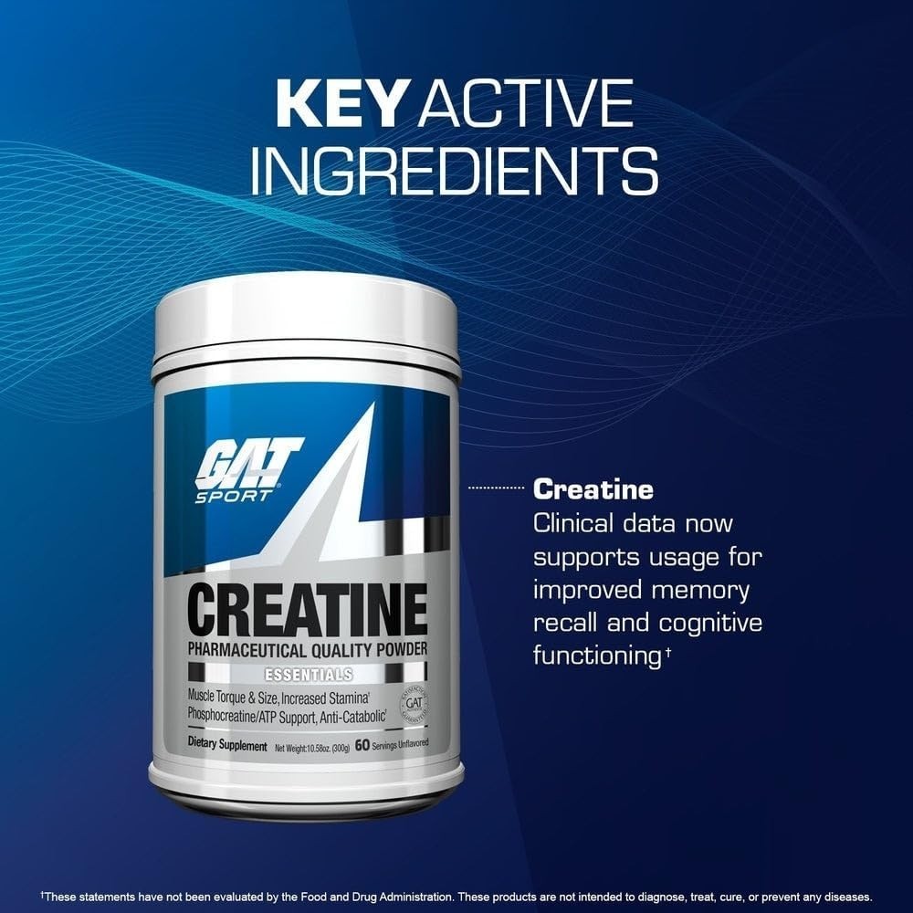GAT SPORT Creatine Monohydrate Powder 150g Unflavored 30 Servings Exp 03/29