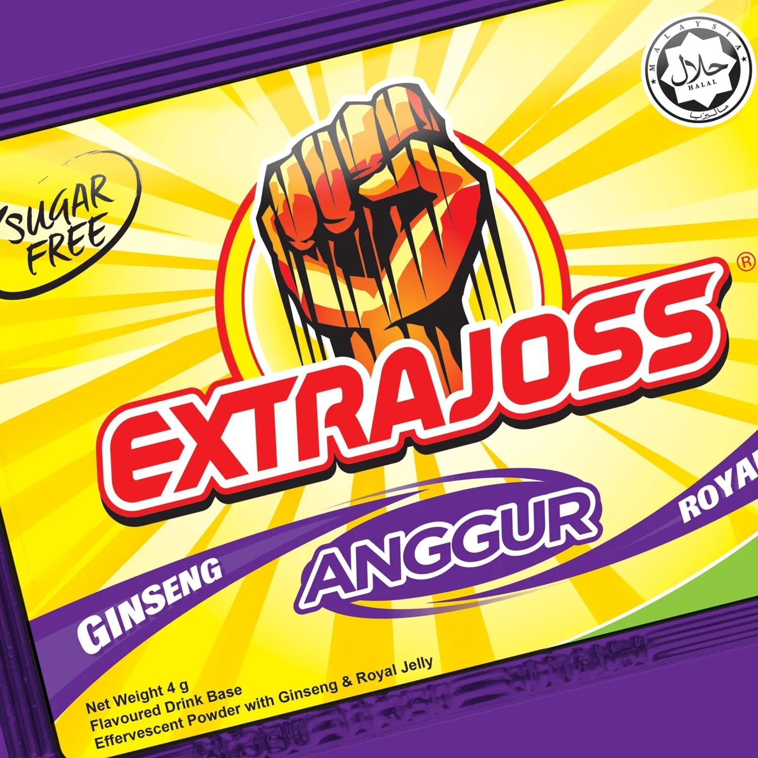 EXTRA JOSS Energy Drink Powder Boost Stamina (Grape Ginseng) 4×6