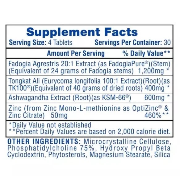 Hi-Tech Pharmaceuticals Testosterone 21 Natural Test + Libido Booster 120 Tablet