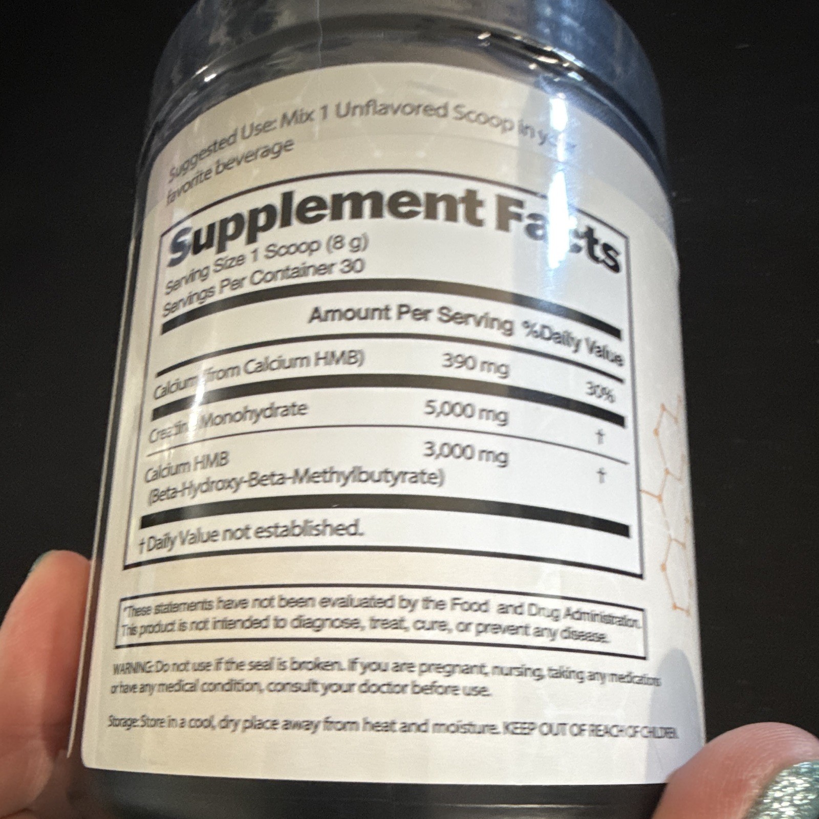 LiveGood Creatine + HMB Powder Unflavored Keto Friendly 3rd Party Tested 8.5 oz